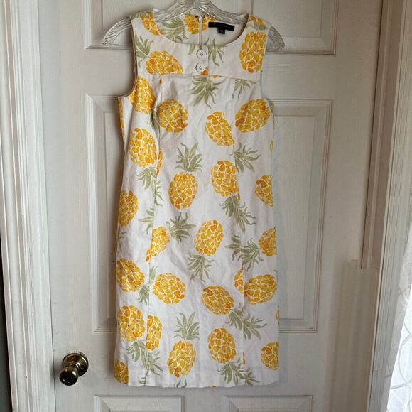 Brooks Brothers Dresses & Skirts - Brooks Brothers Women's Pineapple Summer Shift Dress Size 2 Petite Preppy Style